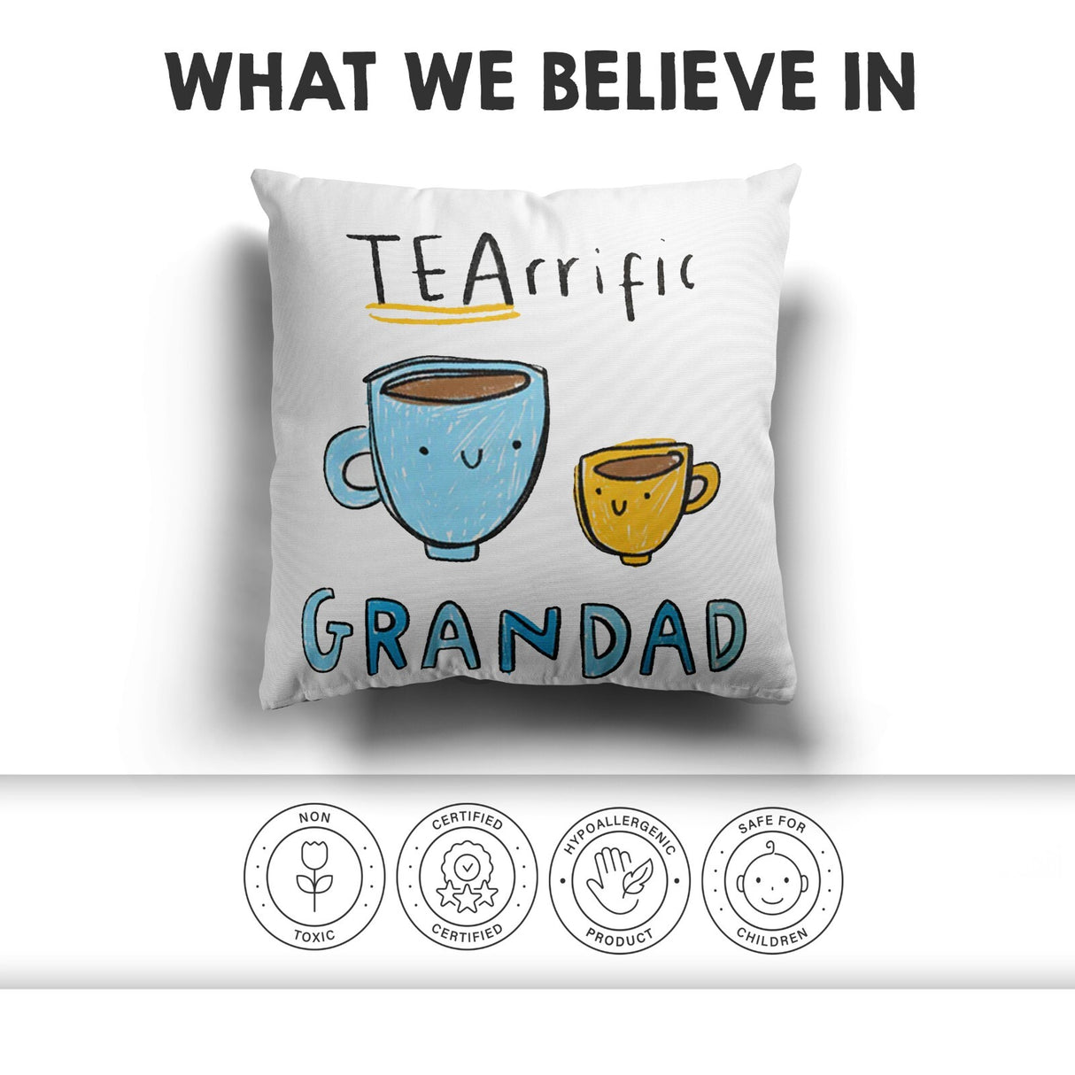 Personalised Text Teariffic Saying Novelty Soft Square Filled Cushion Throw