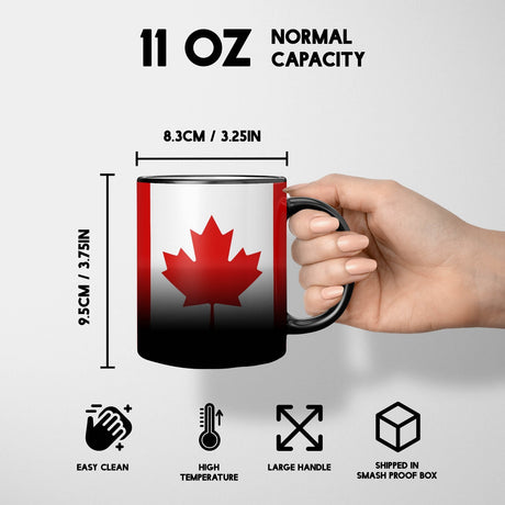 Canada Flag Design Tea Gift Heat Sensitive Magic Colour Changing Mug Custom Made