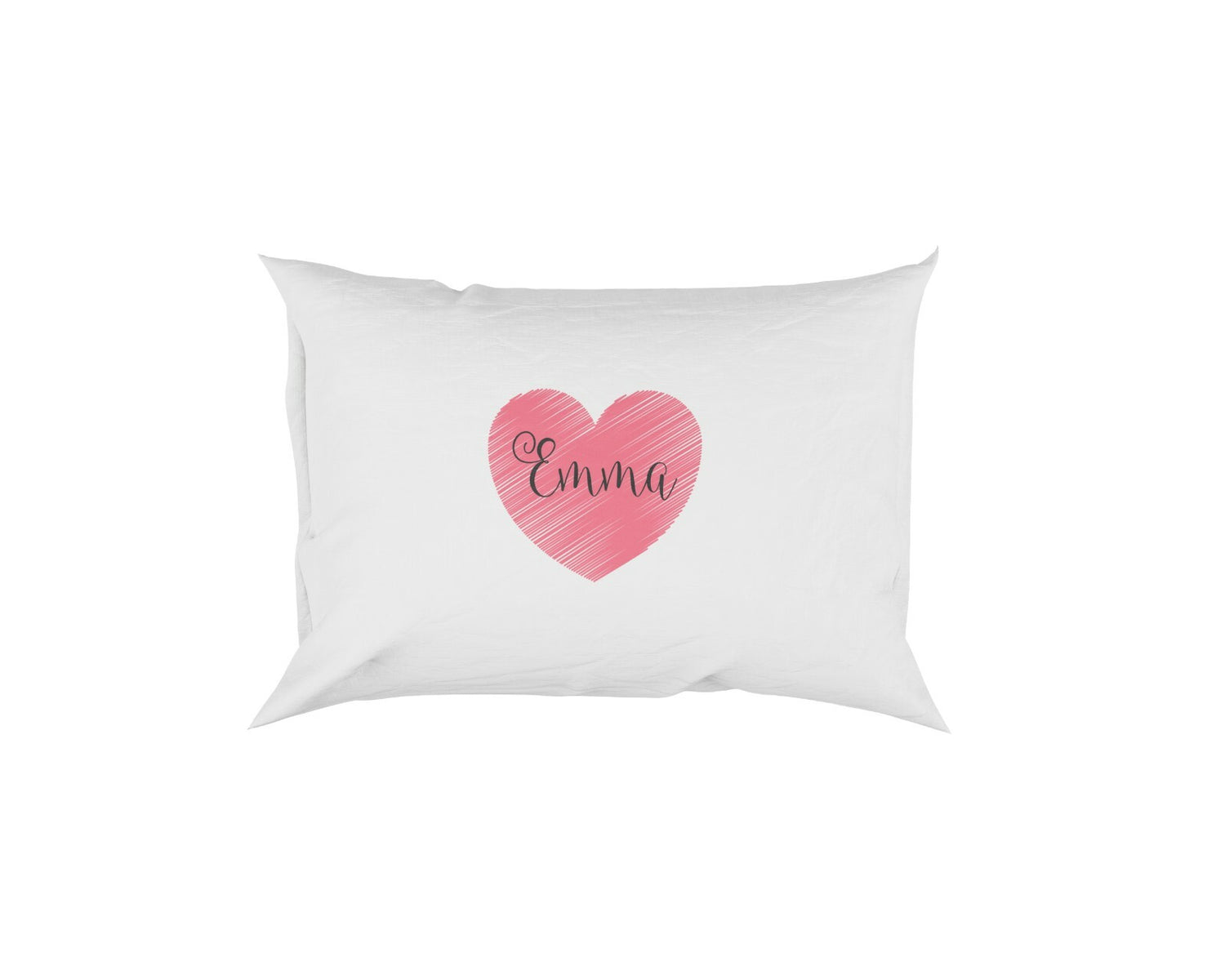 Personalised Name Love Heart Soft Pillowcase Pillow Case Cover