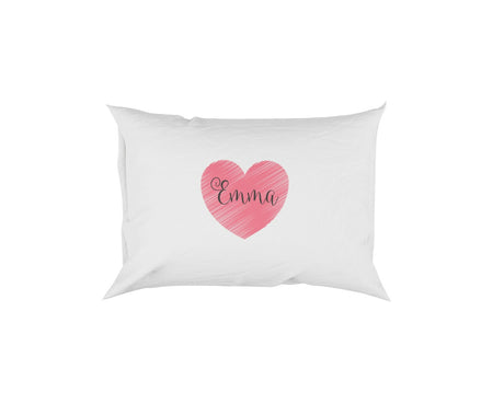 Personalised Name Love Heart Soft Pillowcase Pillow Case Cover
