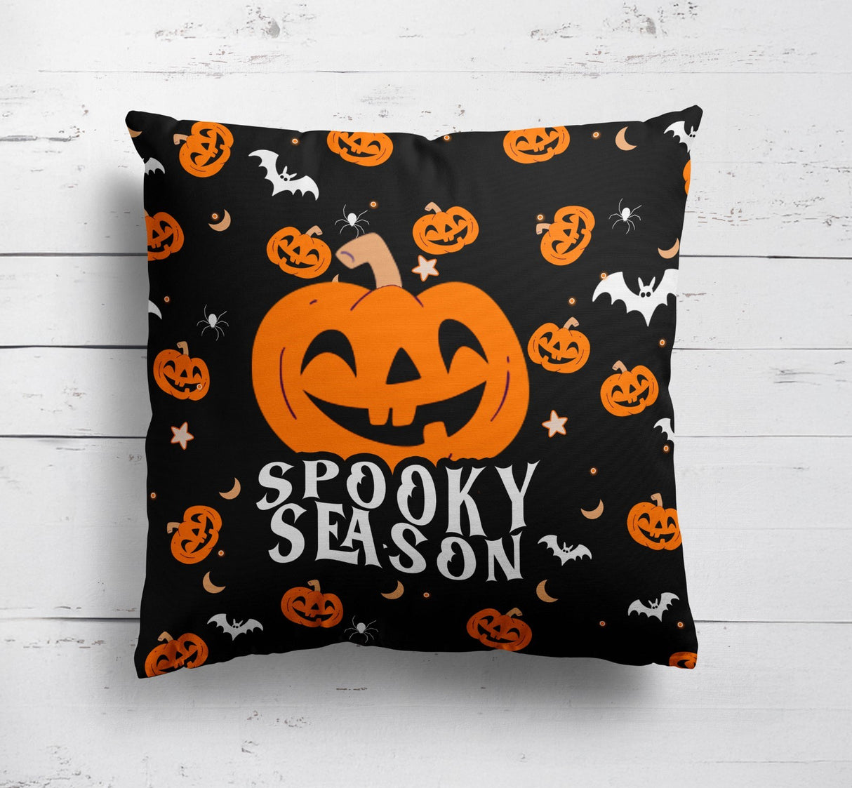 Spooky Season Halloween Custom Colour Square Fill Zip Close Cushion Throw Gift