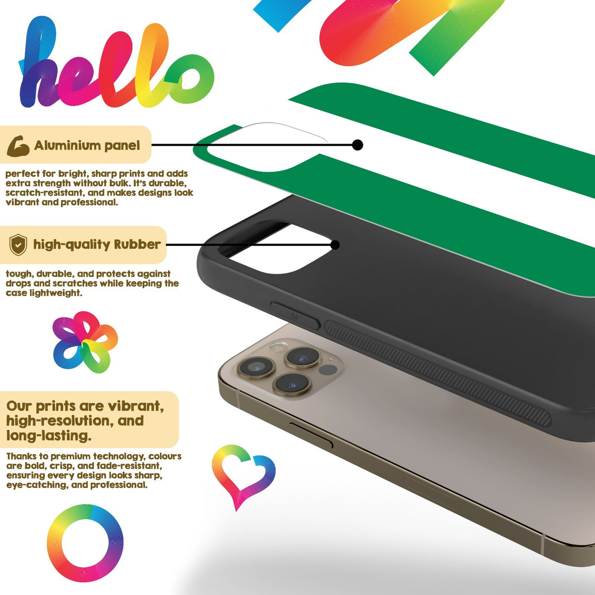 Nigeria Flag Design Printed iPhone Case - Black TPU Cover Protector Custom Gift