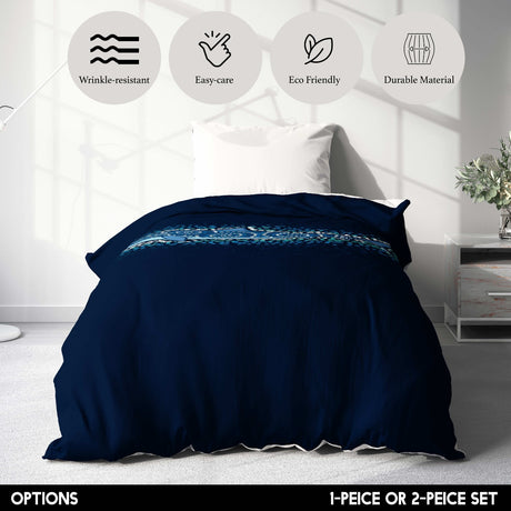 Custom Made Shark Ocean Sea Blue Design Kids Single Bed Duvet Cover + Pillowcase