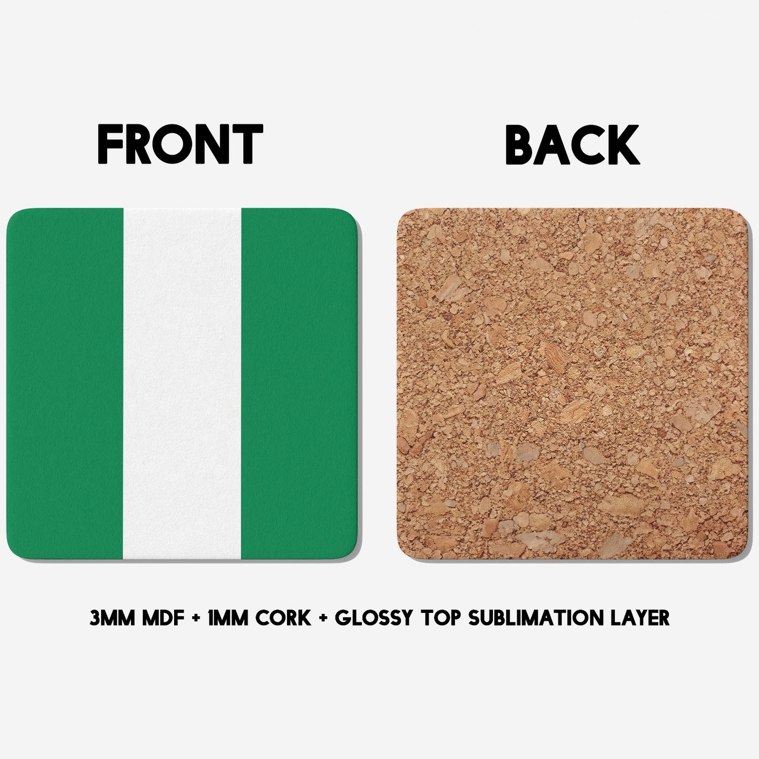 Nigeria Flag Nigerian Design Coffee Tea Mug Cup Set Coaster Gift Him Her Custom