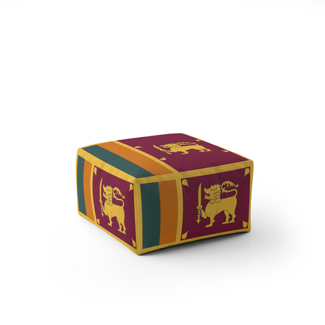 Sri Lanka Flag Ottoman Filled Pouffe Footrest Washable Cover Custom Made Gift