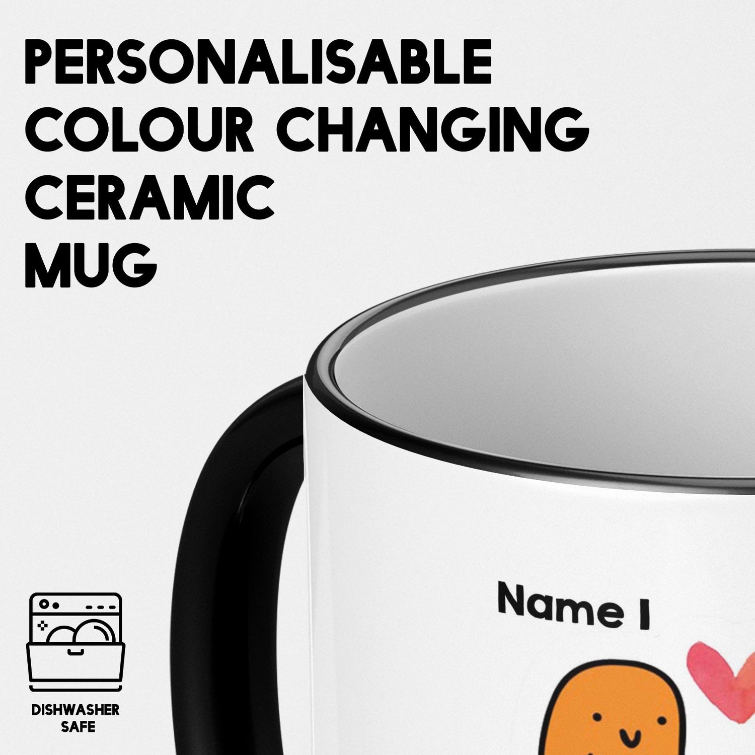Personalised  Human Bean Heat Sensitive Magic Colour Changing Mug Novelty Cup