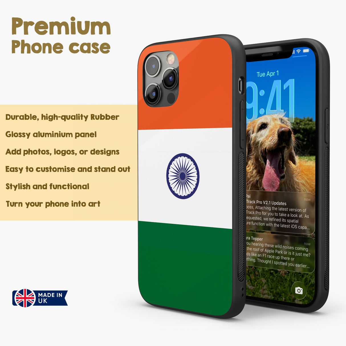 Indian Flag India Design Printed iPhone Case Black TPU Cover Protector Custom