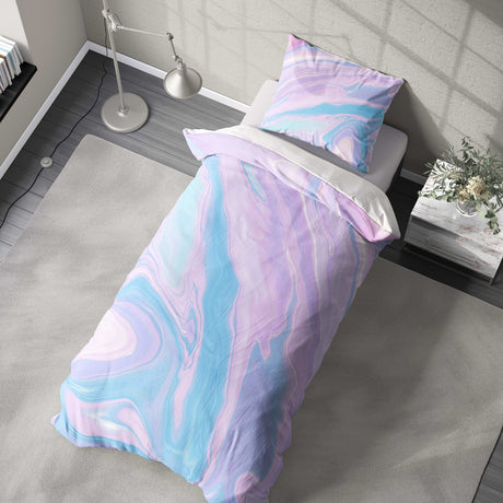 Liquid Marble Custom Design Coloured Soft Single Size Novelty Bed Duvet Cover