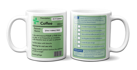 Personalised Funny Prescription Pharmacist Joke Coffee Tea Mug Gift 11oz Ceramic