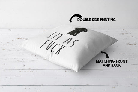 Fit As F*ck Rude Funny Novelty Custom Colour Square Filled Cushion Decor Gift