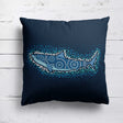 Custom Made Shark Ocean Sea Blue Design Print Square Fill Zipped Cushion Throw