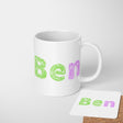 Personalised Any Name Colourful Retro Chalk Coffee Tea Mug Coaster Gift Him Her
