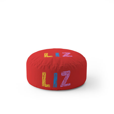 Personalised Any Name Crayon Custom Colour Ottoman Filled Pouffe Washable Cover