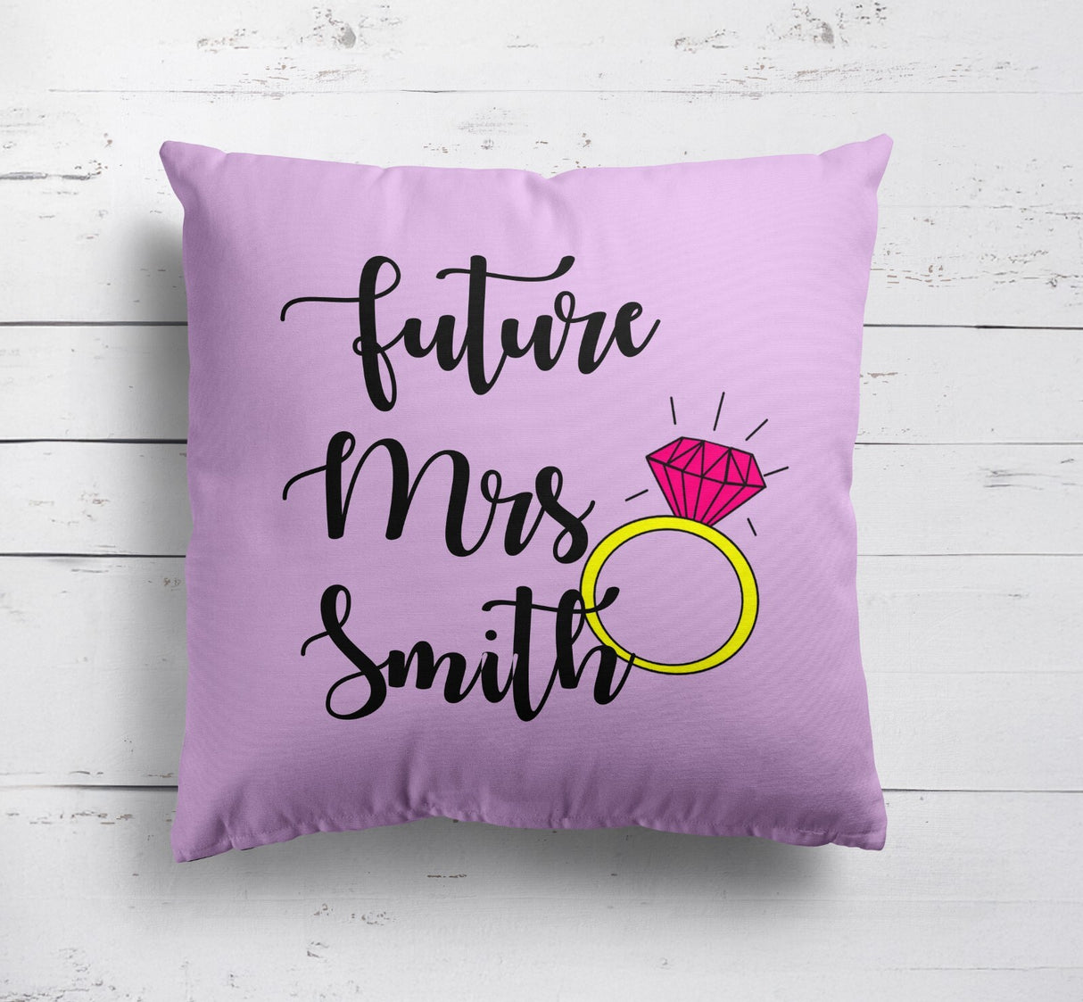 Future Mrs Fiancé Wife To Be Romantic Novelty Wedding Square Fill Cushion Throw