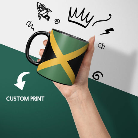 Jamaican Flag Design - Gift Heat Sensitive Magic Colour Changing Mug Novelty Cup