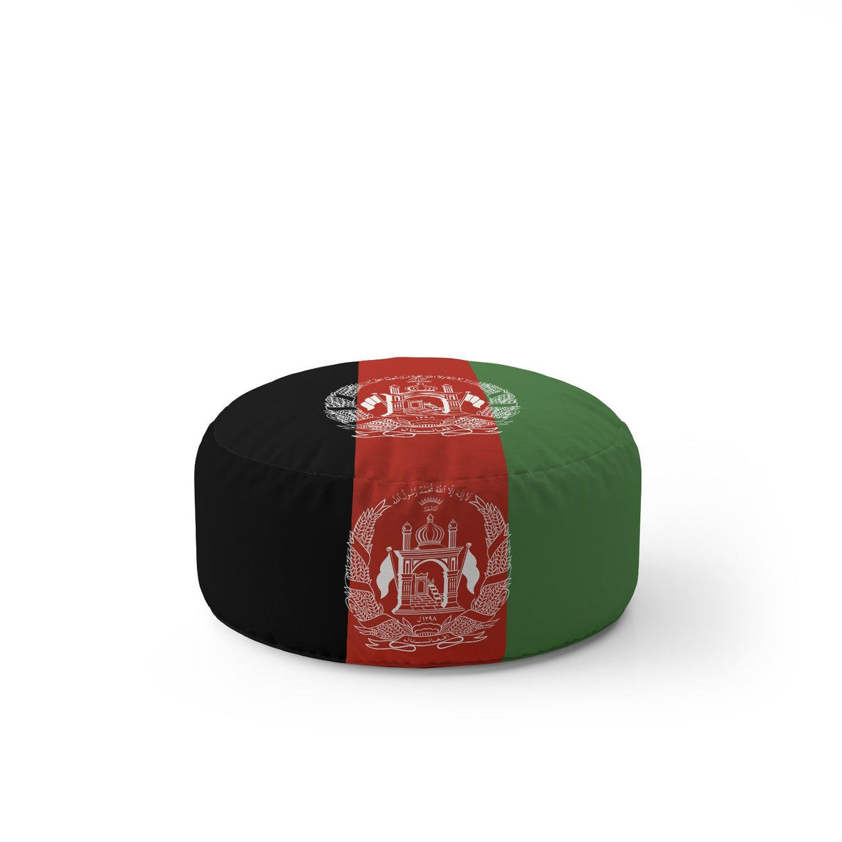 Afghanistan Flag Ottoman Filled Pouffe Footrest Washable Cover Soft Custom Gift