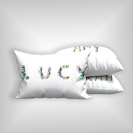 Personalised Confetti Handmade Font Customised Printed Soft Pillowcase Pillow