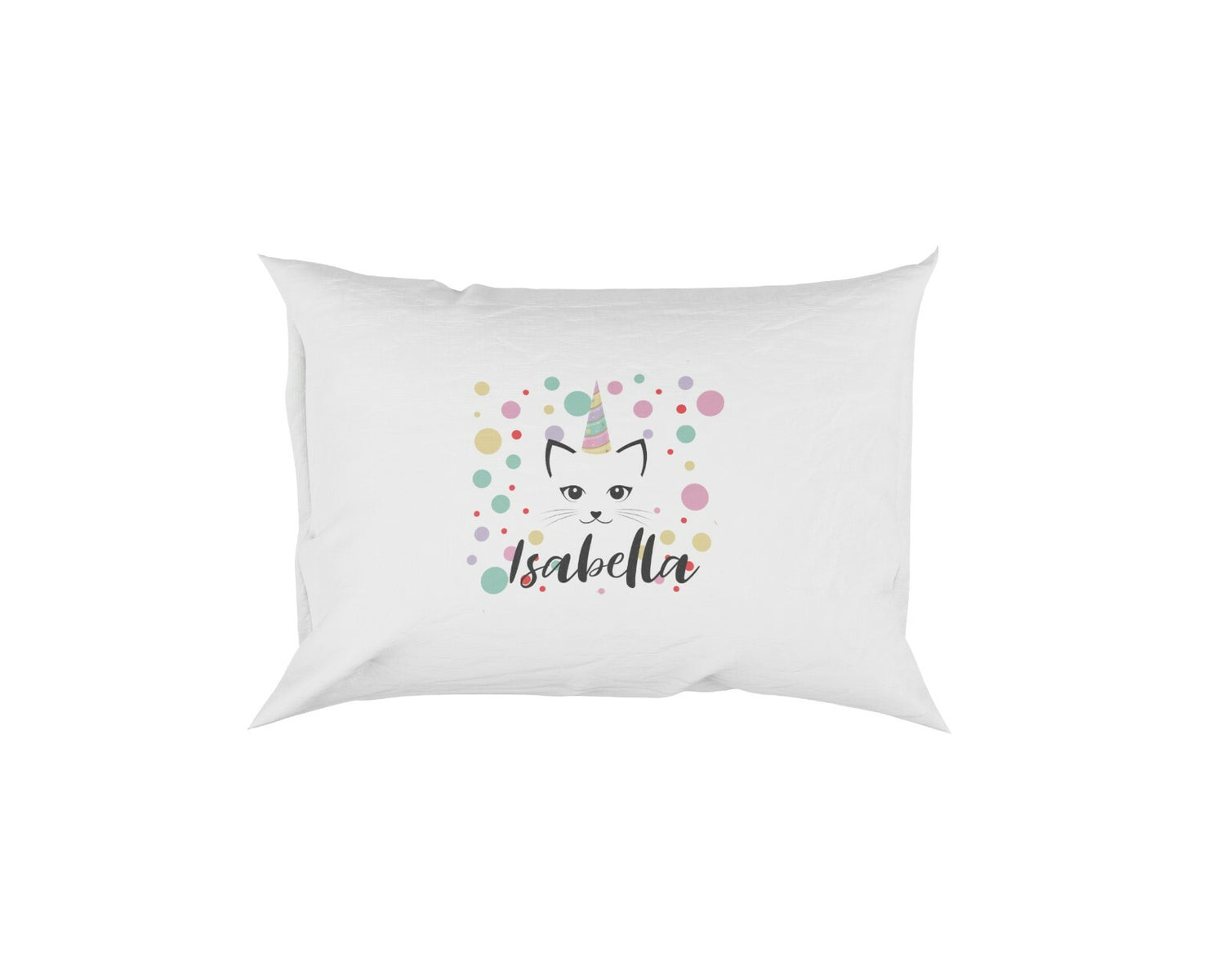 Personalised Name Unicorn Kitten Soft Pillowcase Pillow Case Cover