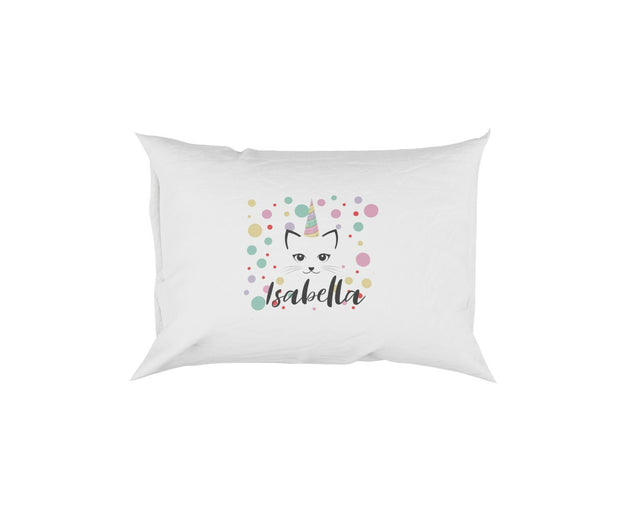 Personalised Name Unicorn Kitten Soft Pillowcase Pillow Case Cover