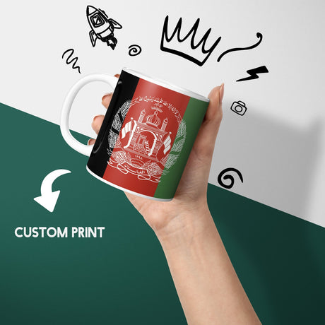 Afghanistan Flag Patriotic Coffee Tea Mug Cup Set Coaster Gift Him Her Custom