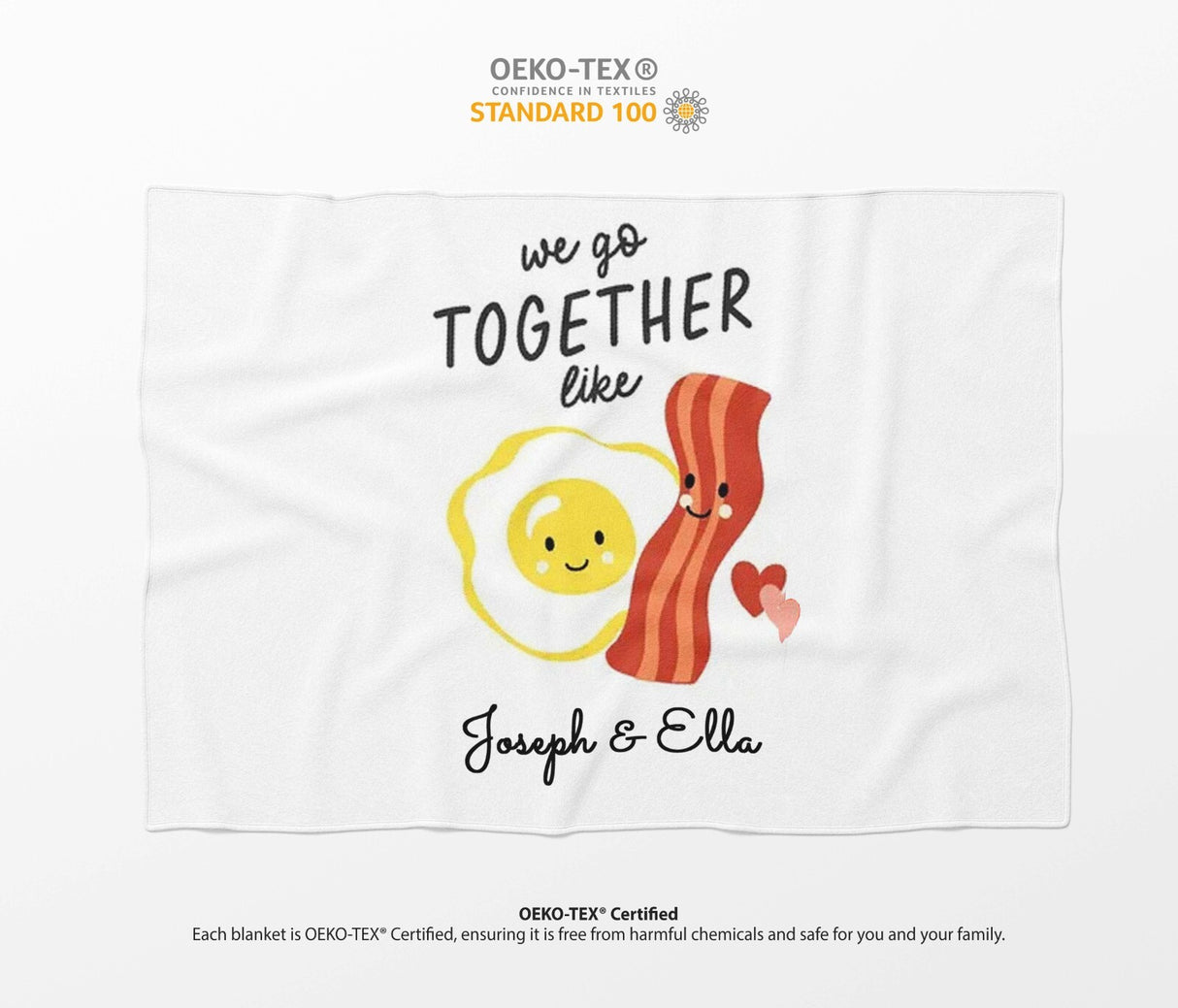 We Go Together Like Eggs + Bacon Valentines Anniversary Fleece Mink Blanket Gift