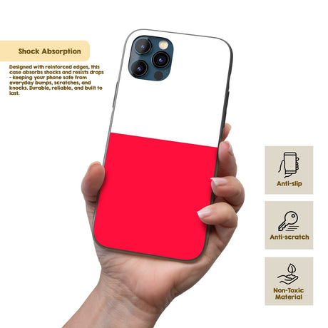 Poland Flag Polish Design Printed iPhone Case Black TPU Cover Protector Custom