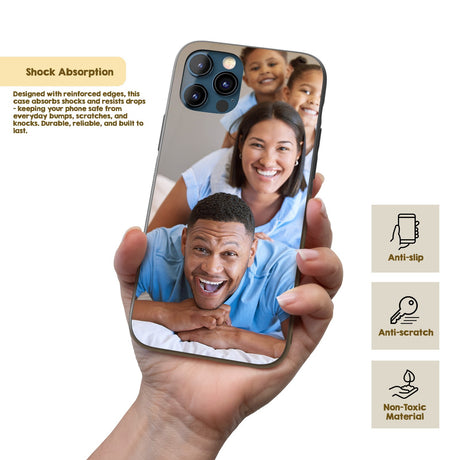 Upload Your Own Photo Design Personalised Printed iPhone Black Case Custom Made