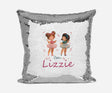 Personalised Name Shiny Sequin Magic Girls Dance Party Cushion Cover + Pillow