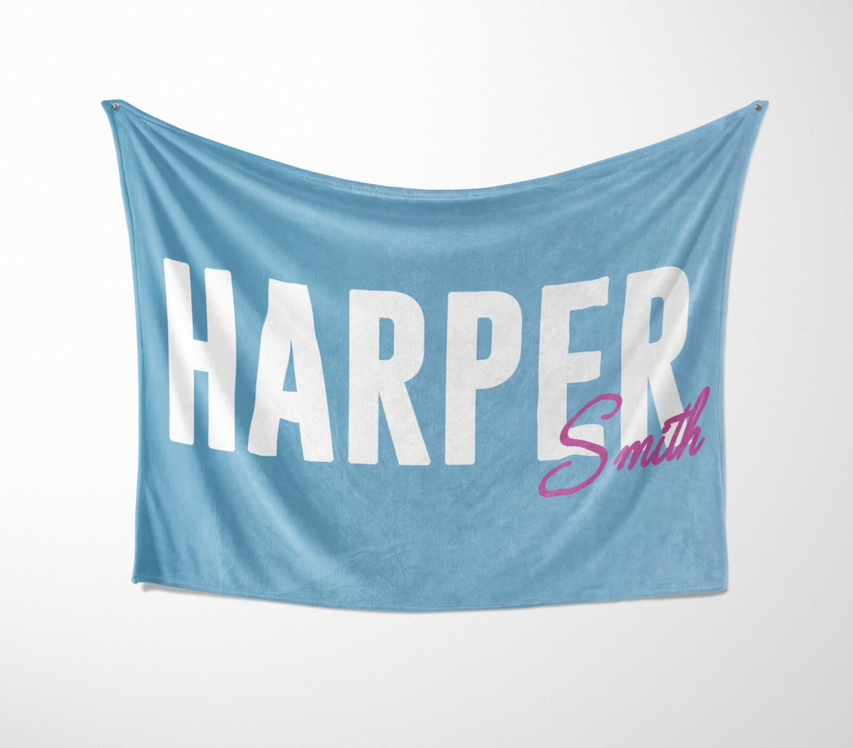 Personalised Name Gradient Two Tone Coloured Soft Warm Fleece Blanket Decoration