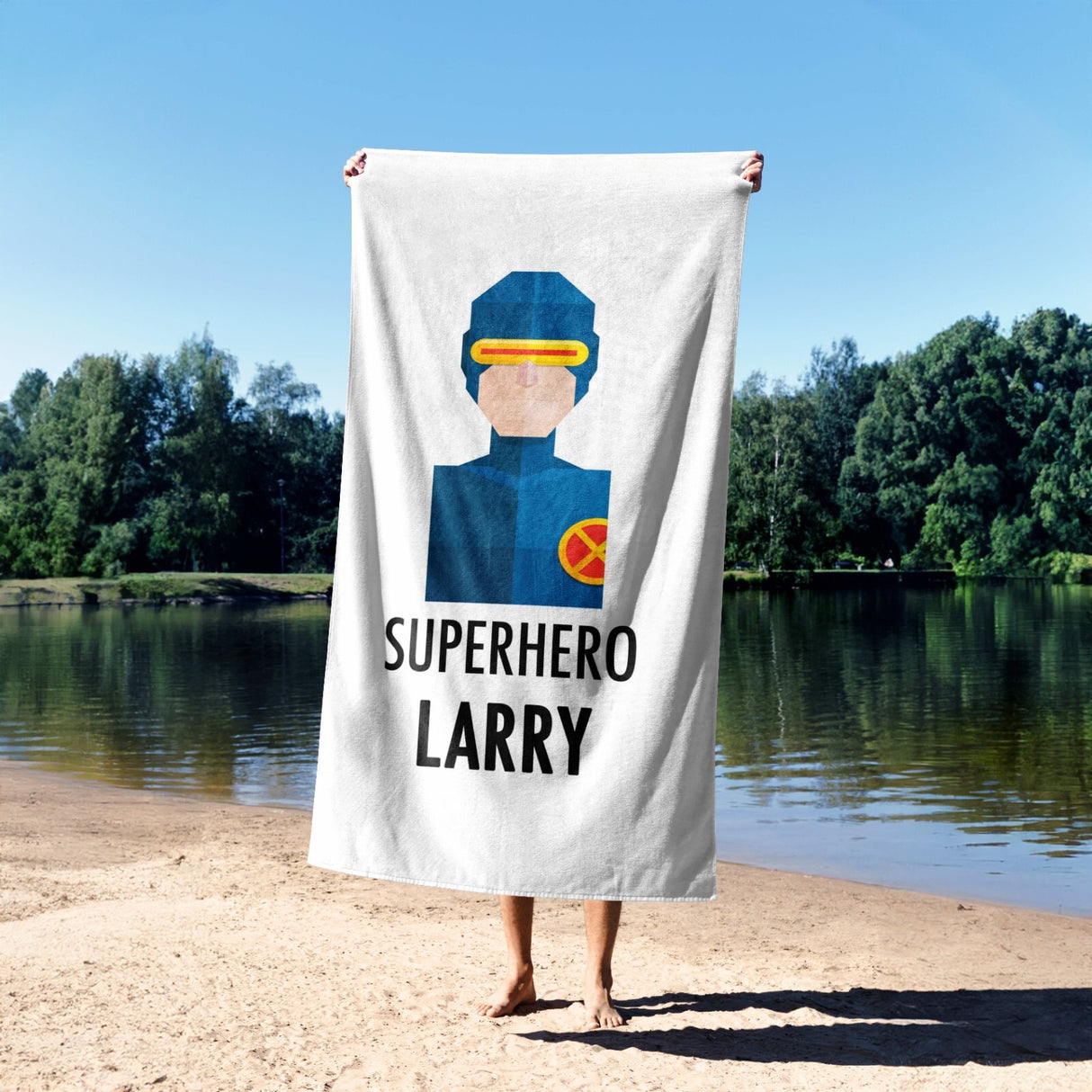 Superhero Personalised Name Custom Colour Kids Absorbent Beach Bath Sheet Towel