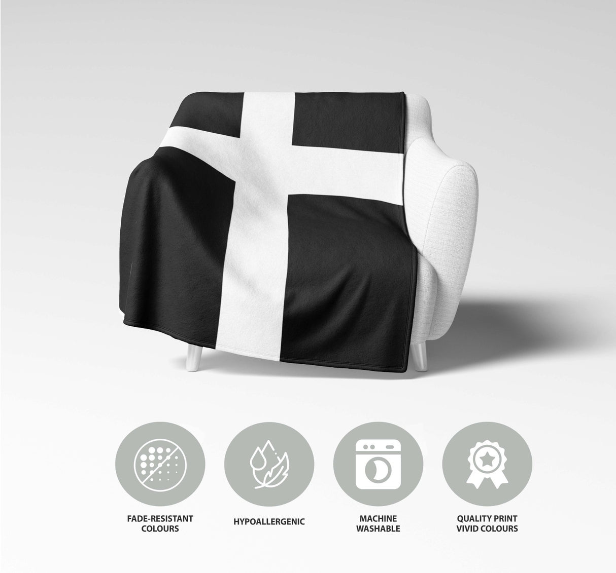 Cornish Flag Cornwall Fleece Blanket Home Decor Throw Gift Custom Made Soft Warm