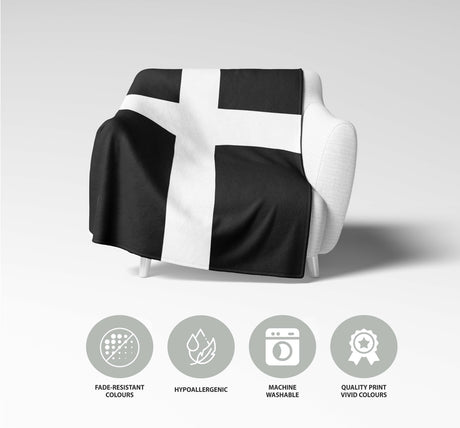 Cornish Flag Cornwall Fleece Blanket Home Decor Throw Gift Custom Made Soft Warm