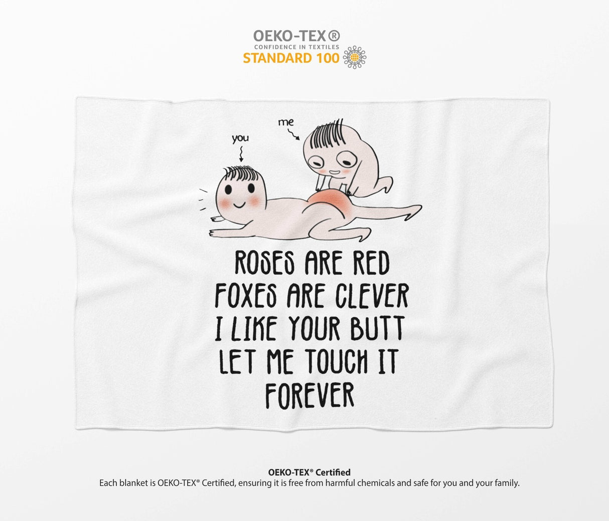 Roses Are Red Foxes Are Clever Valentines Anniversary Fleece Mink Blanket Gift