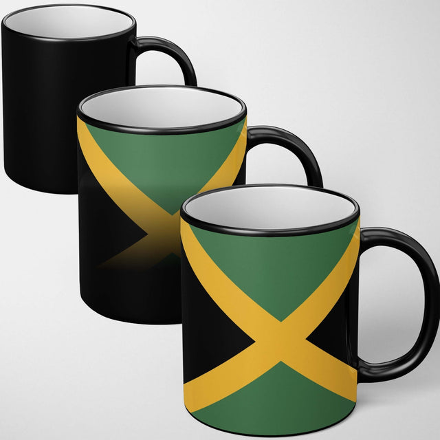 Jamaican Flag Design - Gift Heat Sensitive Magic Colour Changing Mug Novelty Cup
