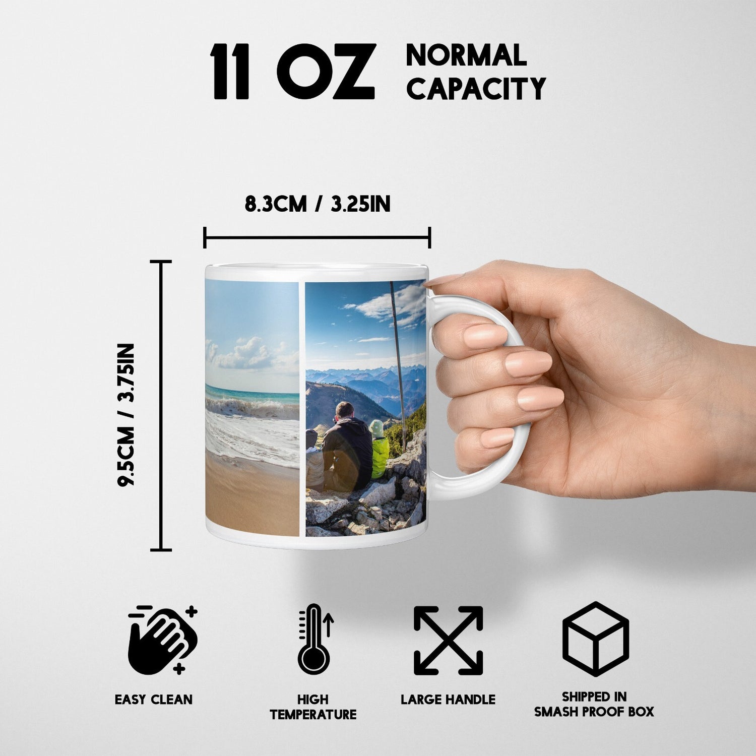 Personalised Upload Your Own Photos Custom Text Coffee Cup Tea Mug Gift Him Her