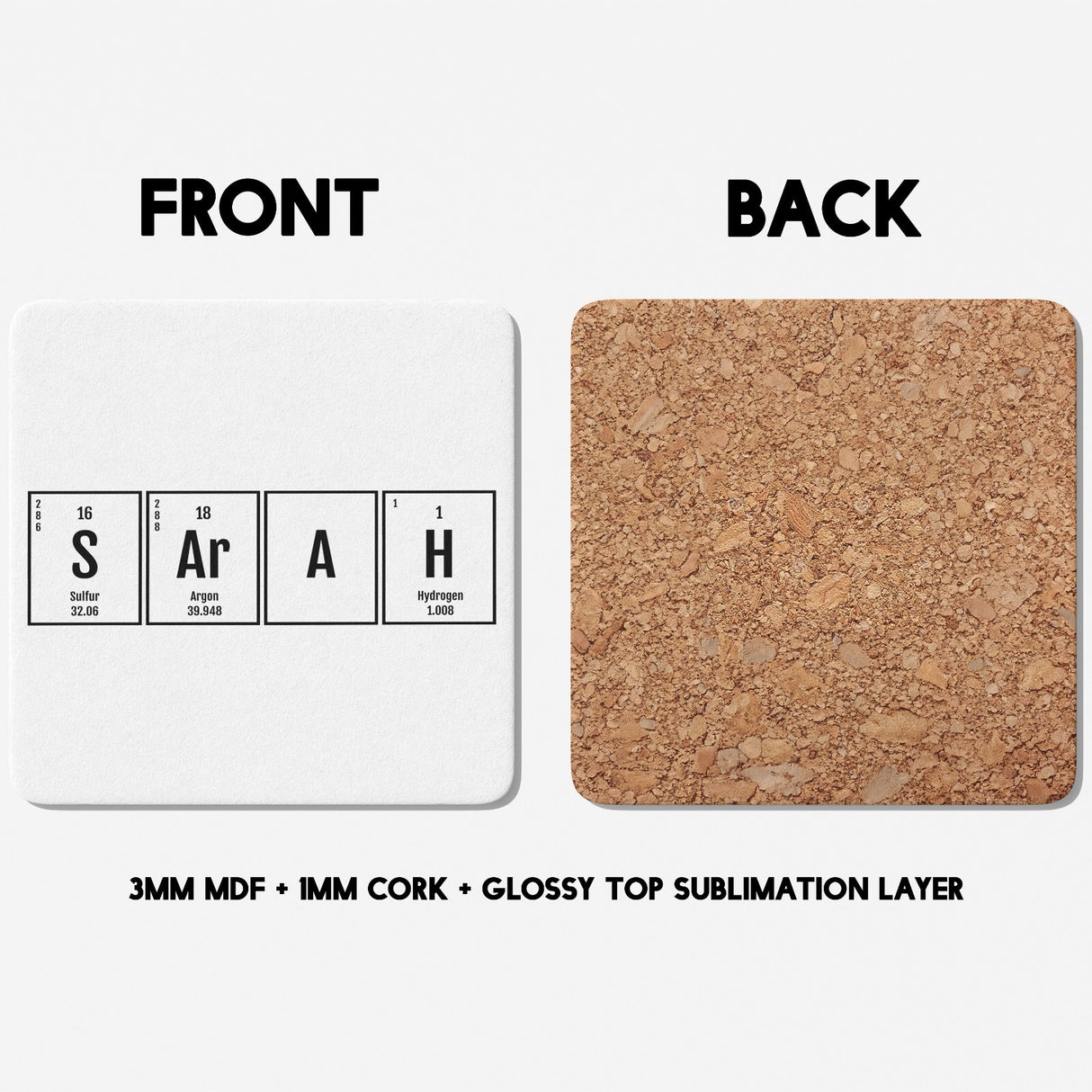 Personalised Science Chemical Periodic Table Coffee Tea Mug Coaster Gift Him Her