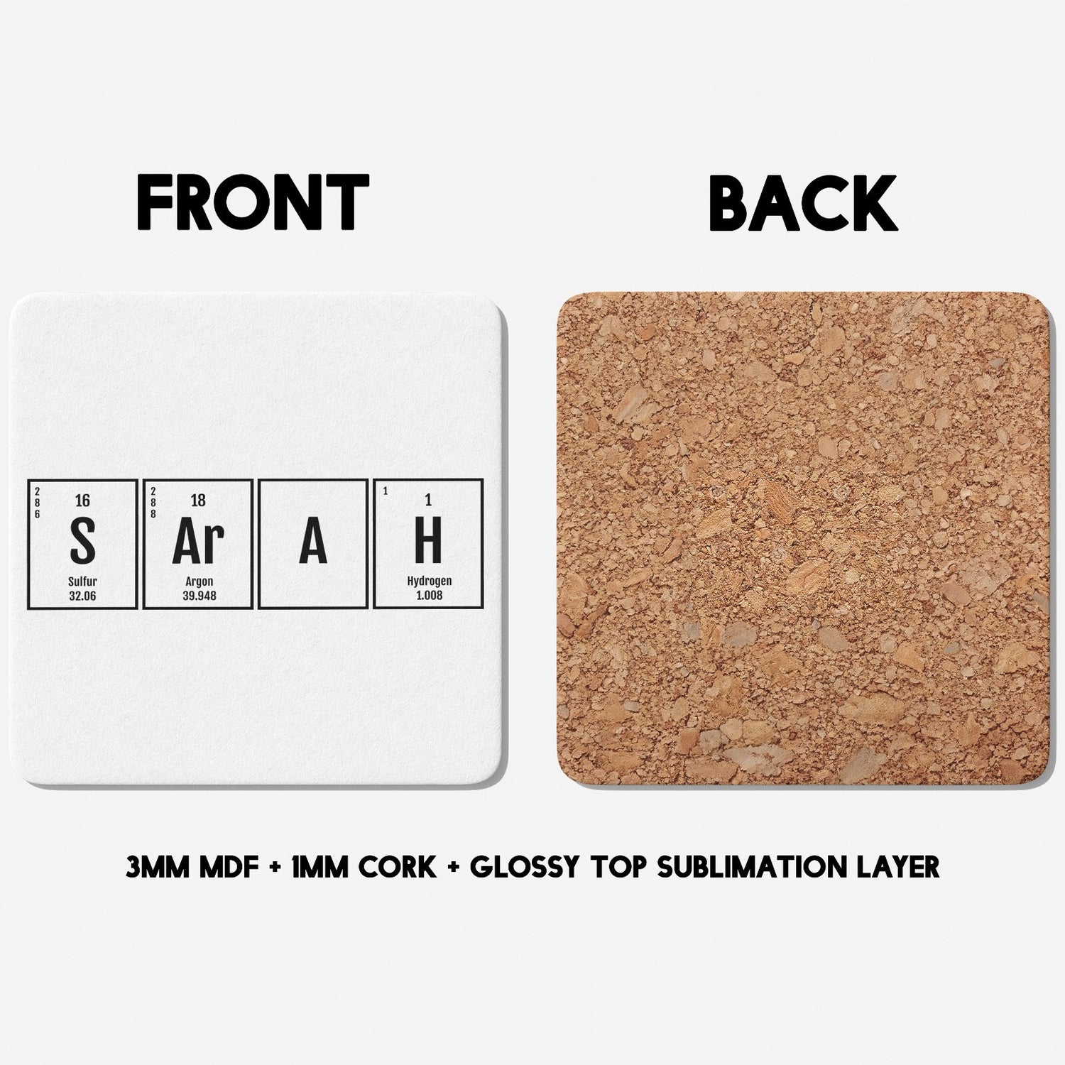 Personalised Science Chemical Periodic Table Coffee Tea Mug Coaster Gift Him Her