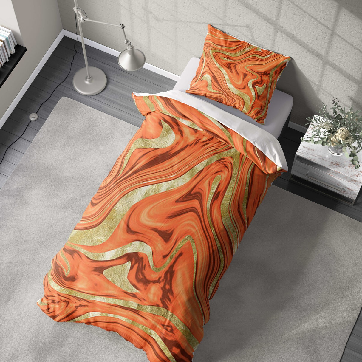 Liquid Marble Custom Design Coloured Soft Single Size Novelty Bed Duvet Cover