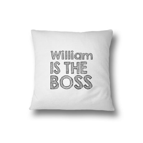 Set of 2 His & Hers The Real Boss Novelty Funny Personalised Filled Soft Cushion