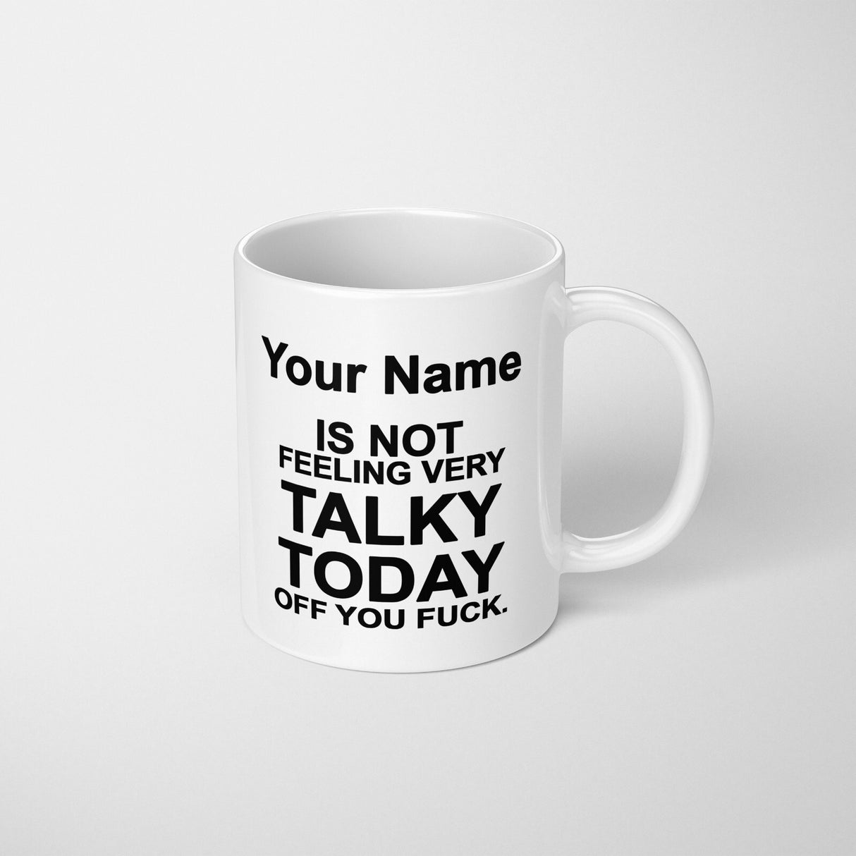 Not Very Talky Rude Cheeky Funny Gift Coffee Tea Mug Coaster + Option Him Her