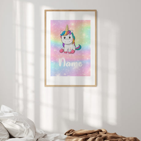 Personalised Custom Name Colour Unicorn  Wall Art Poster Quantity Print Decor