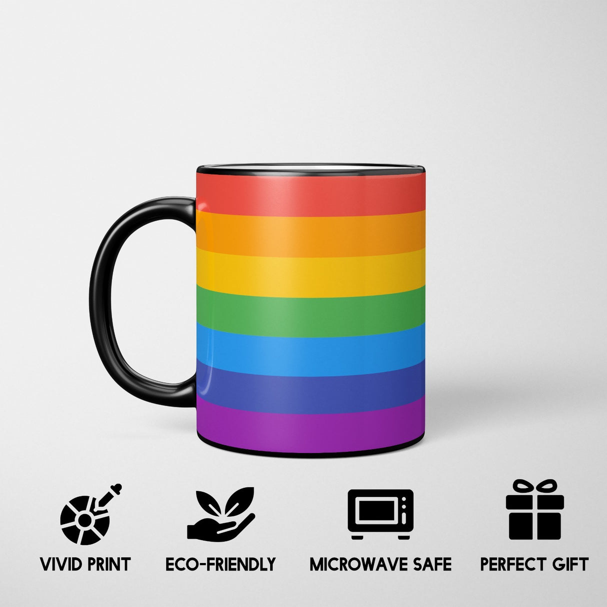 LGBTQ+ Pride Flag Tea Coffee Gift Heat Sensitive Magic Colour Changing Mug Cup