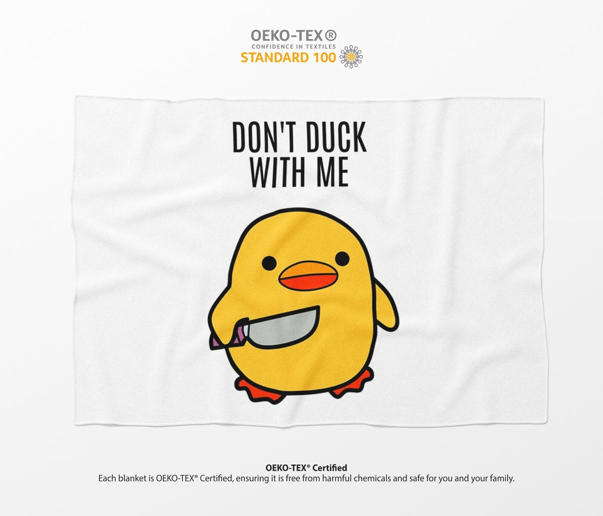 Dont Duck With Me Rude Custom Colour Novelty Fleece Mink Blanket Throw Gift