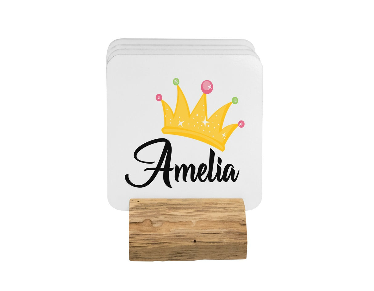 Personalised Name Princess Crown Jewels Coffee Tea Mug Gift 11oz Mug + Coaster