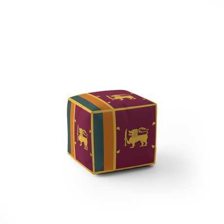 Sri Lanka Flag Ottoman Filled Pouffe Footrest Washable Cover Custom Made Gift