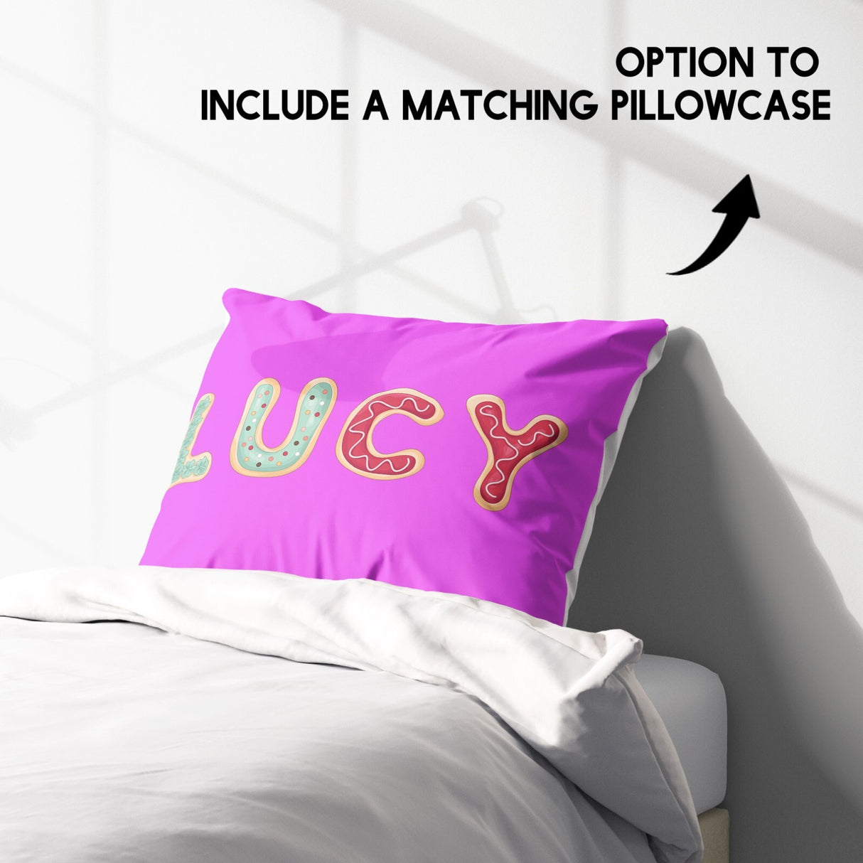 Personalised Any Name Cookie Alphabet Soft Single Size Novelty Bed Duvet Cover