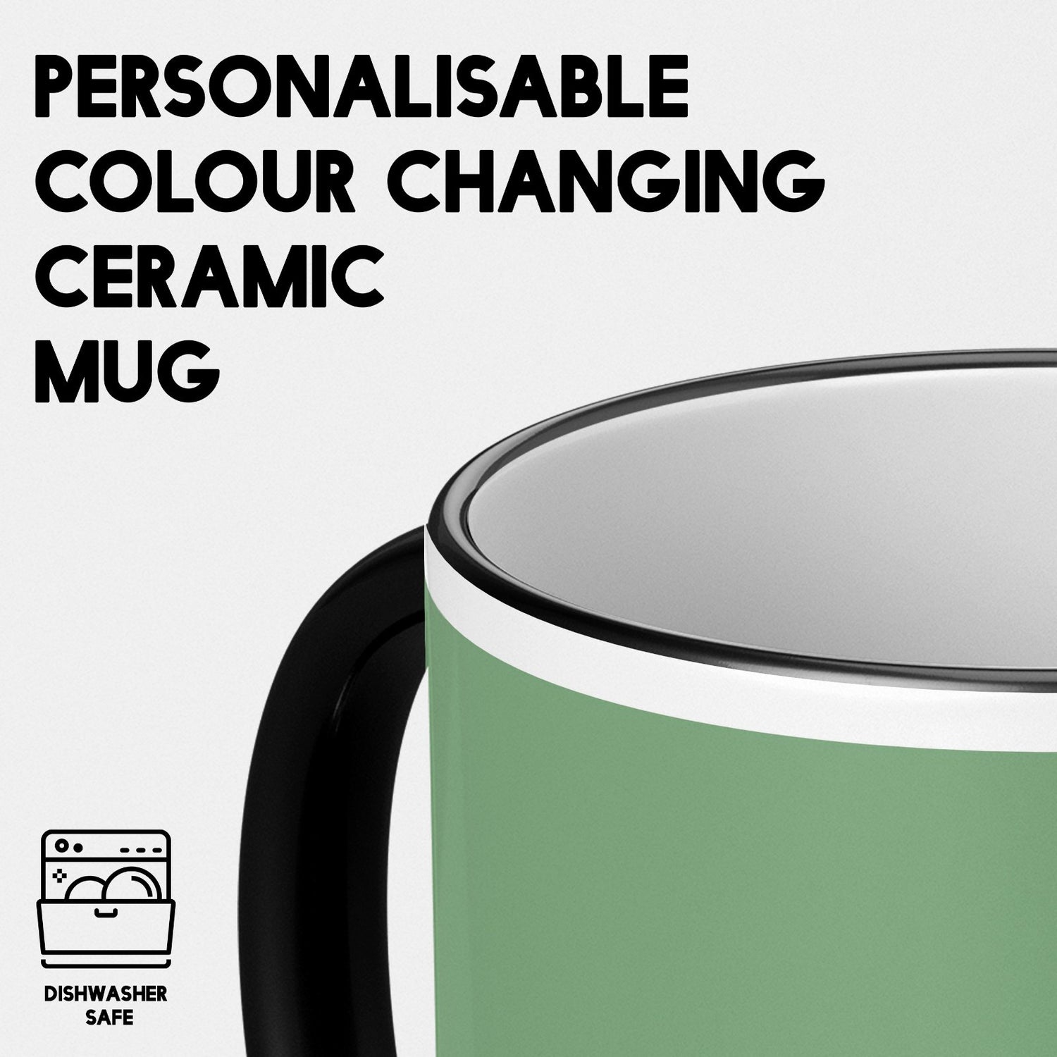 Personalised Custom Plain Groovy Font Daisy Heat Sensitive Colour Changing Mug