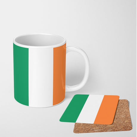 Ireland Flag Irish Novelty Custom Printed Coffee Tea Mug Coaster Gift Him Her