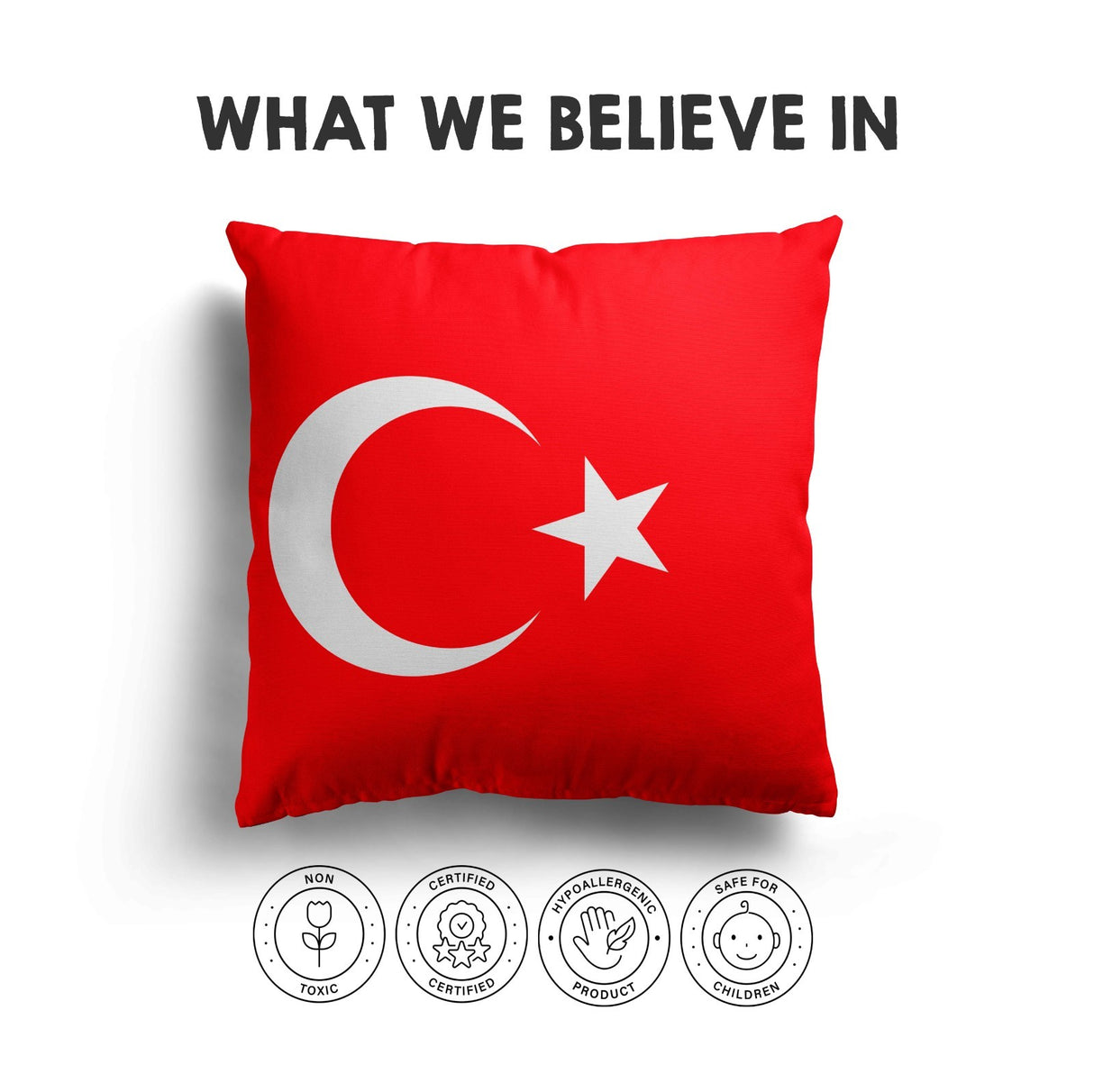 Turkey Flag Turkish Design Filled Square Cushion Decorative Throw Gift Any Size