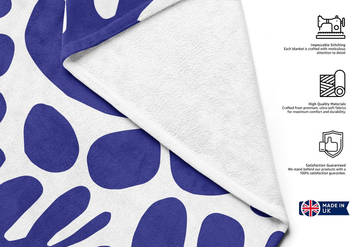 Blue Matisse Leaves Art Custom Made Coloured Novelty Beach Bath Sheet Towel